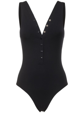 Eres: Icone one piece V-neck swimsuit - Siyah - women_0 | Luisa Via Roma