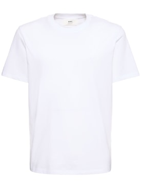 AMI Paris: Logo cotton t-shirt - White - men_0 | Luisa Via Roma