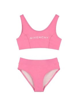 Givenchy: Maillot de bain deux pièces à logo - Rose - kids-girls_0 | Luisa Via Roma