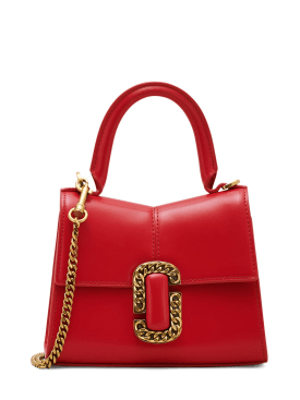 Marc Jacobs: The Mini leather top handle bag - True Red - women_0 | Luisa Via Roma