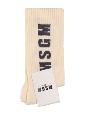 MSGM: Cotton blend knit socks - White - kids-boys_0 | Luisa Via Roma