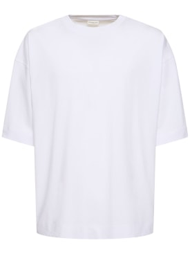 Dries Van Noten: Hen棉质boxy版型T恤 - 白色 - men_0 | Luisa Via Roma