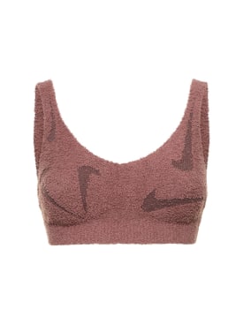 Nike: Logo knit bra - Smokey Mauve - women_0 | Luisa Via Roma