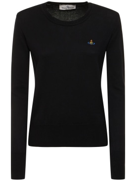 Vivienne Westwood: Suéter de algodón - Negro - women_0 | Luisa Via Roma