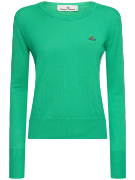 Vivienne Westwood: Suéter de algodón - Verde - women_0 | Luisa Via Roma