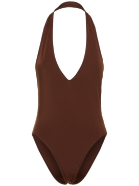 Éterne: Amelia halter one piece swimsuit - Brown - women_0 | Luisa Via Roma