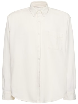 The Frankie Shop: Camisa de denim de algodón - Blanco Opaco - men_0 | Luisa Via Roma