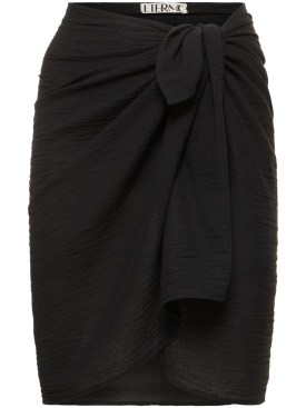 Éterne: Esme棉质迷你围裹式半身裙 - 黑色 - women_0 | Luisa Via Roma