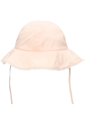 Chloé: Sombrero de sol de algodón - Rosa Claro - kids-girls_0 | Luisa Via Roma