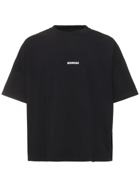 Bonsai: Logo印花大廓型棉质T恤 - 黑色/白色 - men_0 | Luisa Via Roma