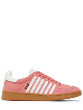 Dsquared2: 20mm hohe Wildleder-Sneakers „Boxer“ - Pink/Weiß - women_0 | Luisa Via Roma