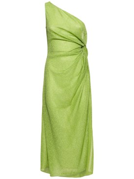 Oséree Swimwear: 打结金银丝迷笛连衣裙 - 绿色 - women_0 | Luisa Via Roma
