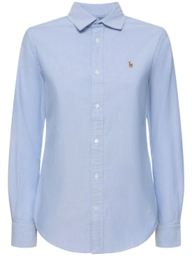 Polo Ralph Lauren: Kendal cotton poplin shirt - Light Blue - women_0 | Luisa Via Roma