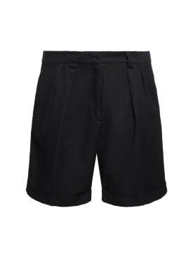 ASPESI: Shorts de gabardina de algodón - Negro - men_0 | Luisa Via Roma