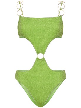 Oséree Swimwear: Badeanzug mit Ringausschnitt „Lumière“ - Grün - women_0 | Luisa Via Roma