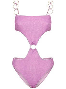 Oséree Swimwear: Lumière ring cutout swimsuit - Purple - women_0 | Luisa Via Roma
