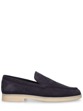 Church's: Greenfield suede loafers - Navy - men_0 | Luisa Via Roma
