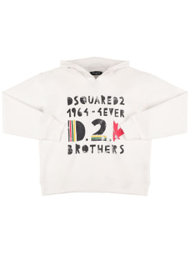 Dsquared2: Printed hooded sweatshirt - White - kids-girls_0 | Luisa Via Roma