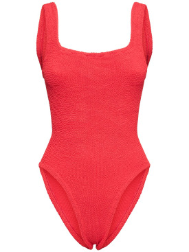 Hunza G: Square neck one piece swimsuit - Red - women_0 | Luisa Via Roma