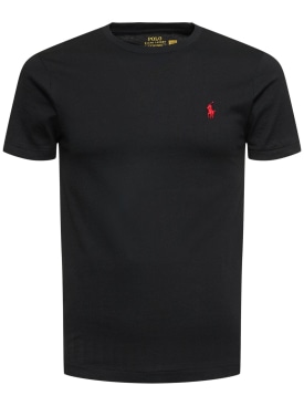 Polo Ralph Lauren: T-shirt in jersey di cotone - Nero - men_0 | Luisa Via Roma