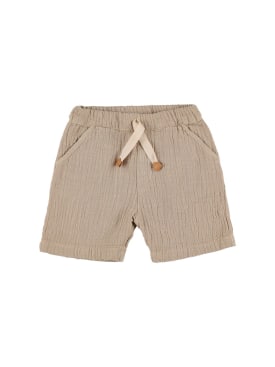 1 + IN THE FAMILY: Cotton sweat shorts - Beige - kids-boys_0 | Luisa Via Roma
