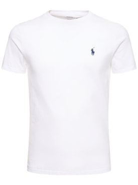 Polo Ralph Lauren: T-shirt en jersey de coton - Blanc - men_0 | Luisa Via Roma