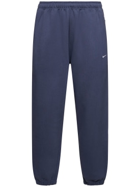 Nike: Solo Swoosh cotton blend pants - Thunder Blue - men_0 | Luisa Via Roma