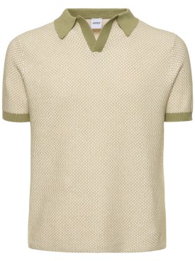 ASPESI: Cotton knit regular fit s/s polo - Koyu Yeşil - men_0 | Luisa Via Roma