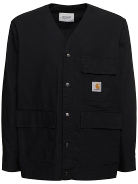 Carhartt WIP: Elroy cotton shirt - Black - men_0 | Luisa Via Roma