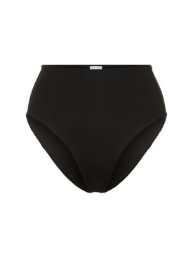 Max Mara: Sabina jersey high rise bikini bottoms - Black - women_0 | Luisa Via Roma