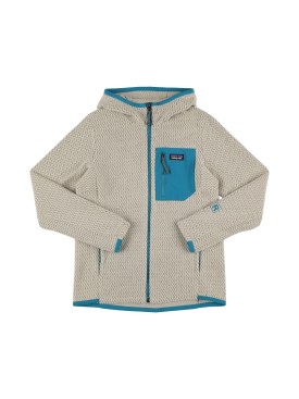 Patagonia: R1 Air recycled poly zip-up hoodie - Off White - kids-boys_0 | Luisa Via Roma
