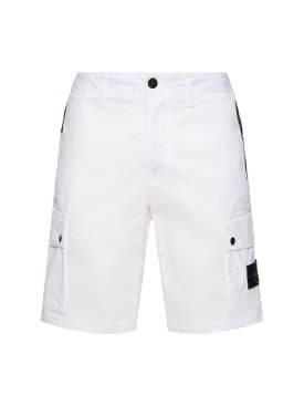 Stone Island: Cargo shorts - White - men_0 | Luisa Via Roma