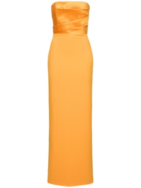 Solace London: Vestido maxi de punto de crepé - Naranja - women_0 | Luisa Via Roma