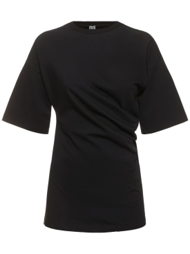 Toteme:  Top de algodón jersey orgánico - Negro - women_0 | Luisa Via Roma