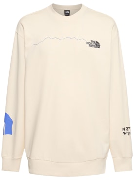 The North Face: Graphic crewneck sweatshirt - White Dune - men_0 | Luisa Via Roma