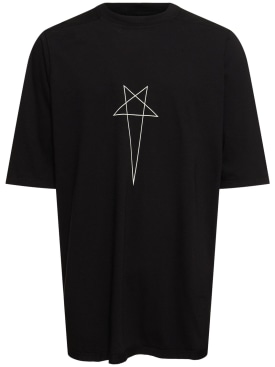 Rick Owens DRKSHDW: T-shirt en coton Jumbo SS T - Black/Milk - men_0 | Luisa Via Roma