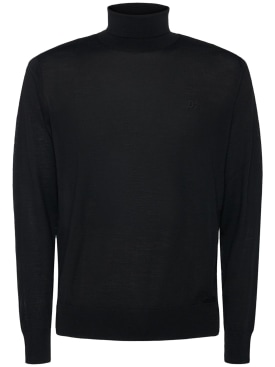Dsquared2: Suéter de punto lana con cuello vuelto - Negro - men_0 | Luisa Via Roma