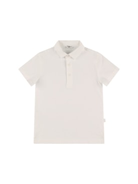 Il Gufo: Cotton piquet polo t-shirt - White - kids-boys_0 | Luisa Via Roma