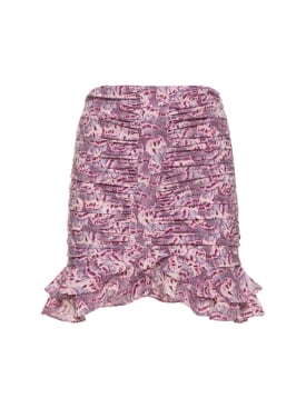 Isabel Marant: Milendi printed stretch silk mini skirt - Mauve/Multi - women_0 | Luisa Via Roma
