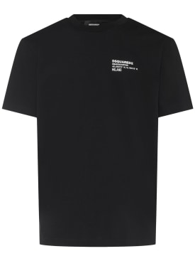 Dsquared2: Regular fit T恤 - 黑色 - men_0 | Luisa Via Roma