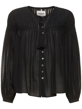 Marant Etoile: Camisa de algodón - Negro - women_0 | Luisa Via Roma