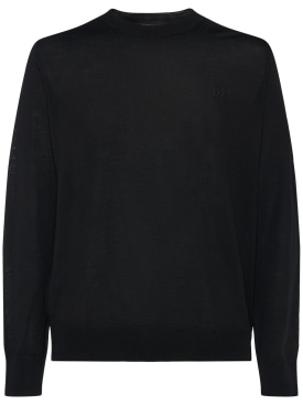 Dsquared2: Crewneck wool sweater - Black - men_0 | Luisa Via Roma