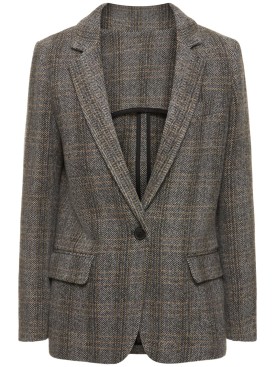 Marant Etoile: Manteau en laine à boutonnage simple Charlyne - Beige - women_0 | Luisa Via Roma