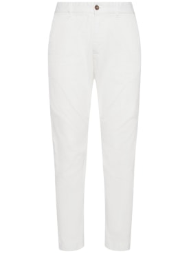 Dsquared2: Pantalones chino de algodón - Blanco - men_0 | Luisa Via Roma