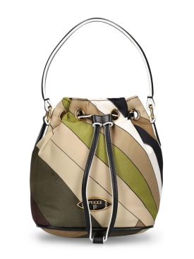 Pucci: Small printed drawstring bag - Khaki/Moss - women_0 | Luisa Via Roma