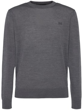 Dsquared2: Crewneck wool sweater - Grey - men_0 | Luisa Via Roma