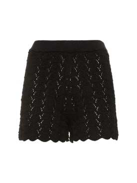 Loulou Studio: Tiran cotton shorts - Black - women_0 | Luisa Via Roma
