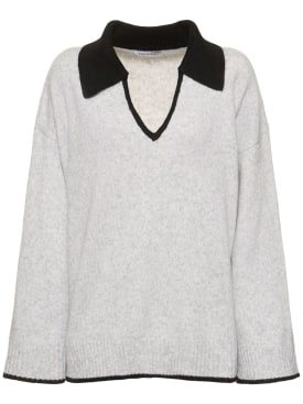 Weworewhat: V collar knitted sweater - Grey - women_0 | Luisa Via Roma