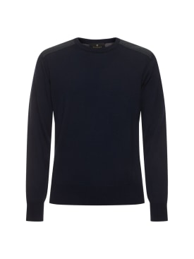 Belstaff: Strickpullover aus Wolle „Kerrigan“ - Dunkelblau - men_0 | Luisa Via Roma