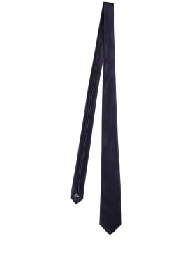Giorgio Armani: Corbata de seda con jacquard 7cm - Blue Notte - men_0 | Luisa Via Roma